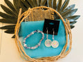 Beautiful Lavender Crystal Stretch Bracelet & Earring Set