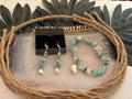 Tropical Stretch Bracelet & Earring Set: featuring stunning aqua green gemstones