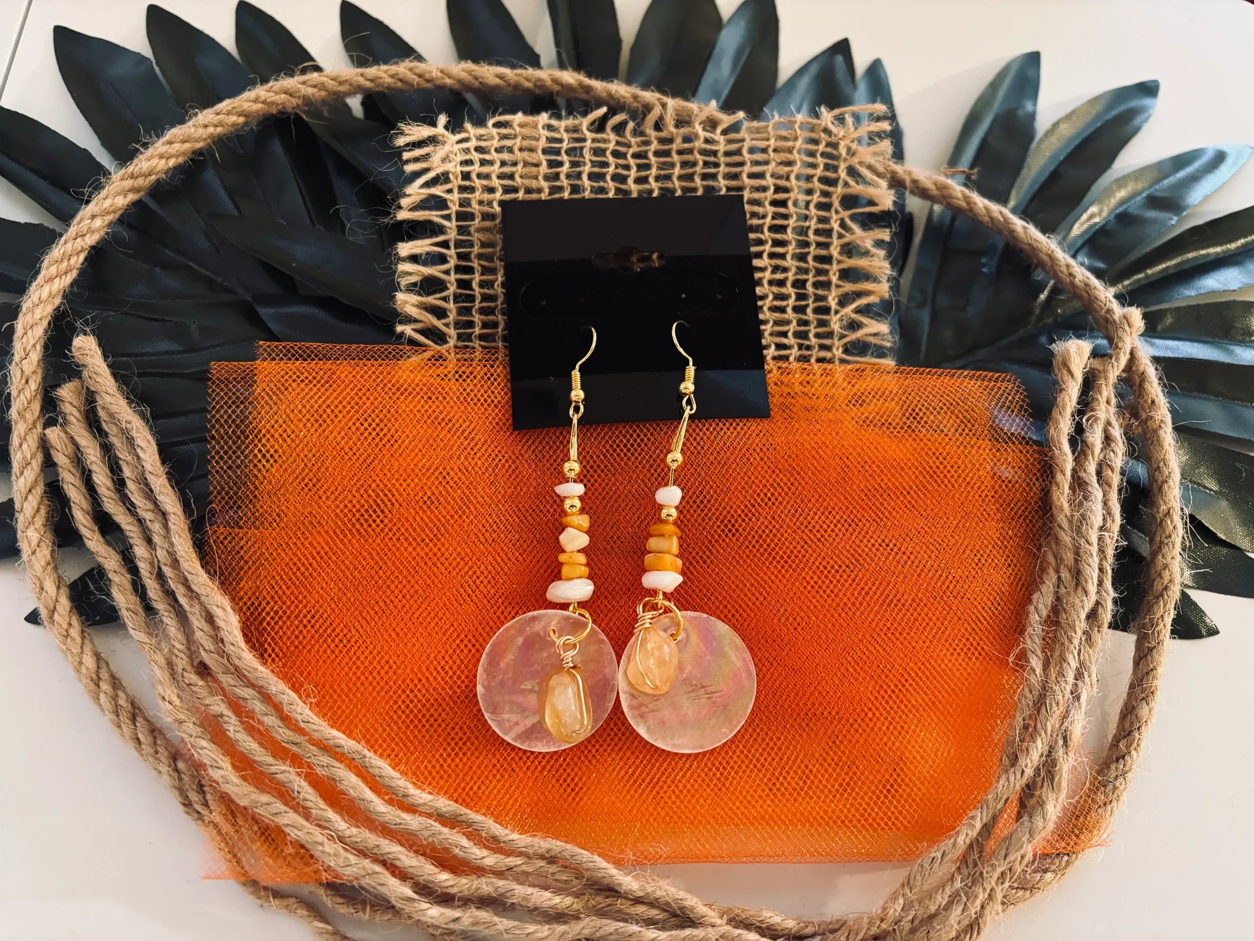 Tropical Hawaiian Vibe Stretch Bracelet & Earring Set