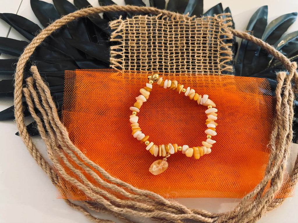 Tropical Hawaiian Vibe Stretch Bracelet & Earring Set