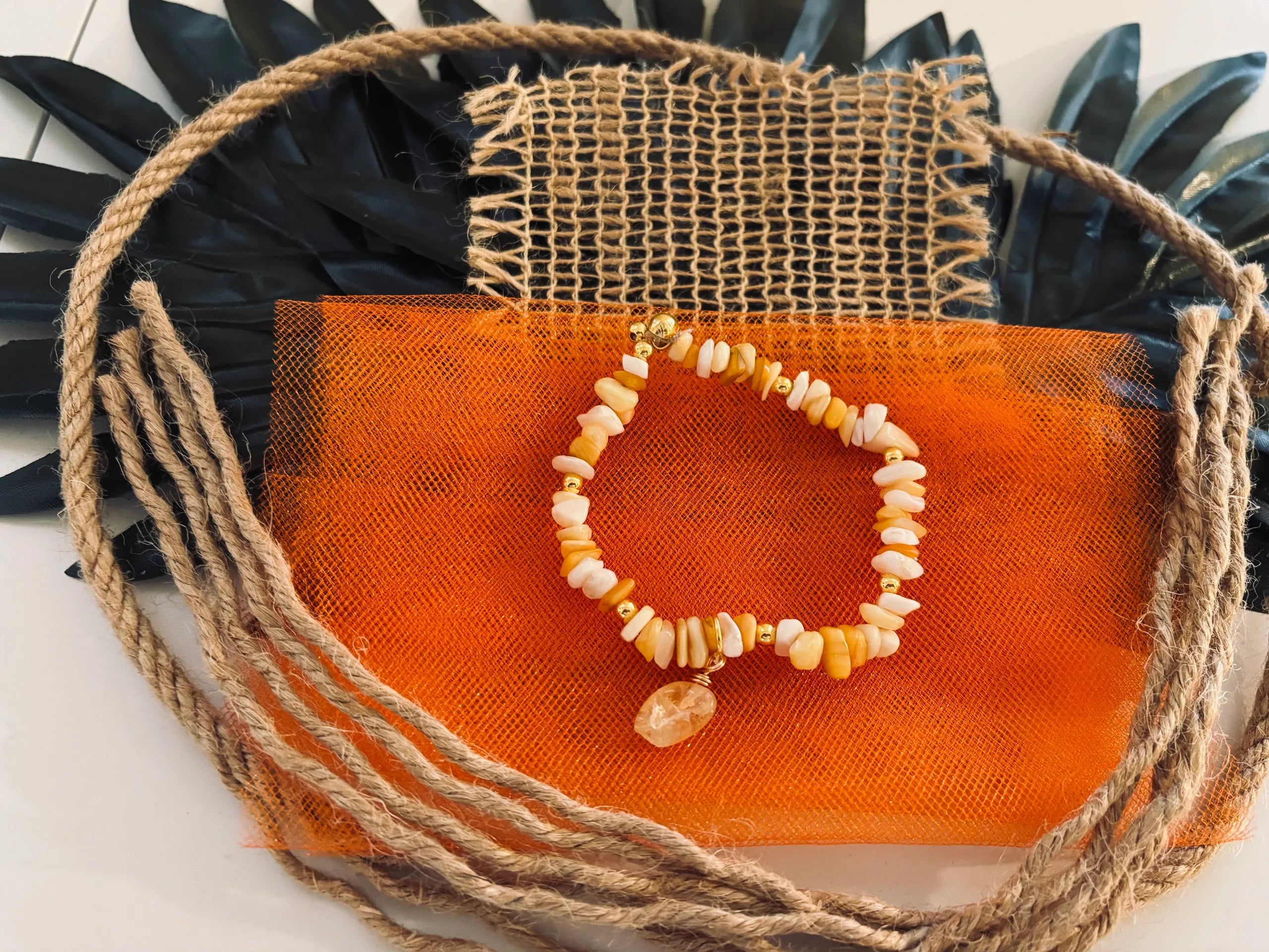 Tropical Hawaiian Vibe Stretch Bracelet & Earring Set