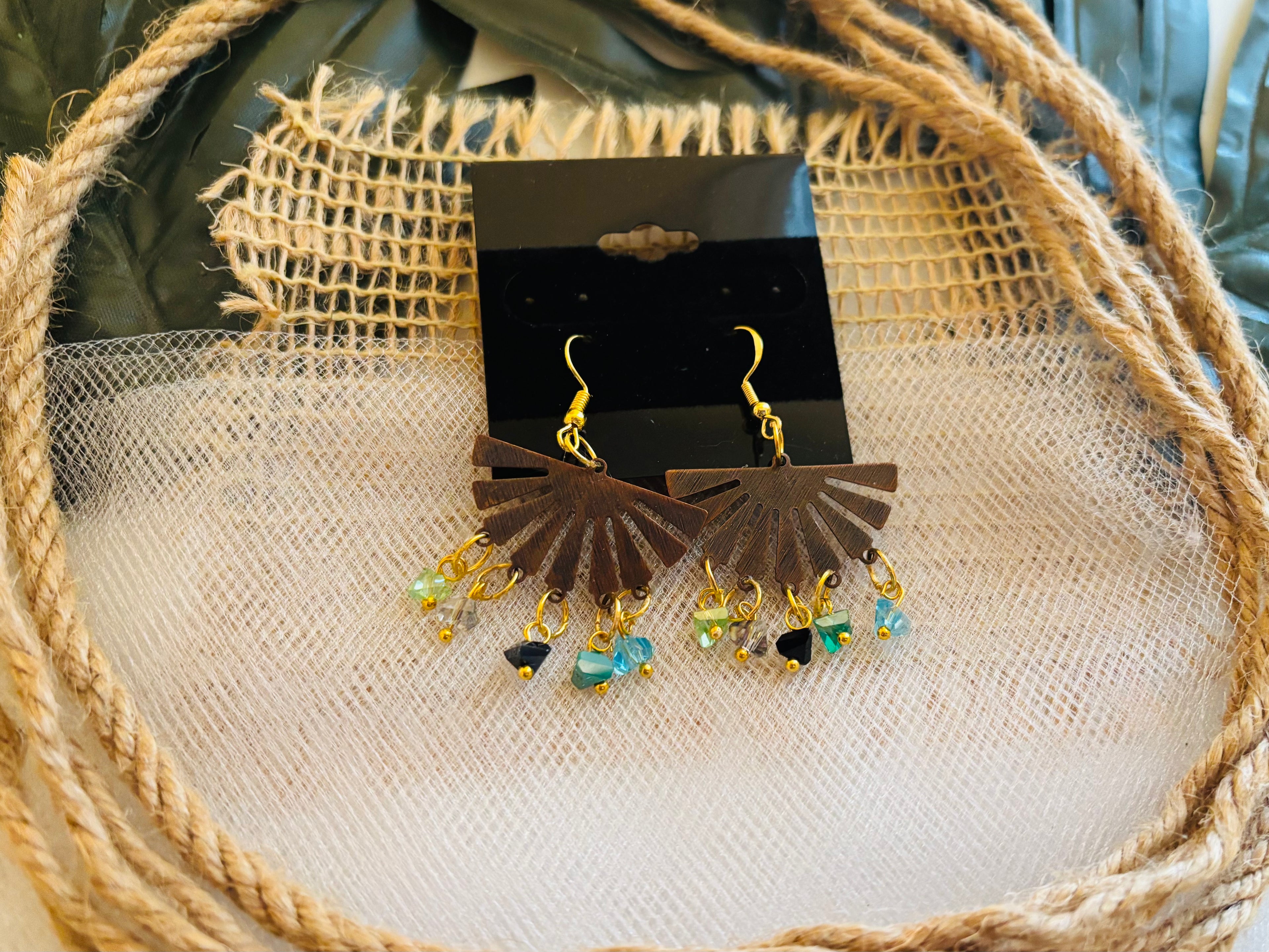 Tropical BoHo Style Mini Electroplated Beaded Dangle Earrings