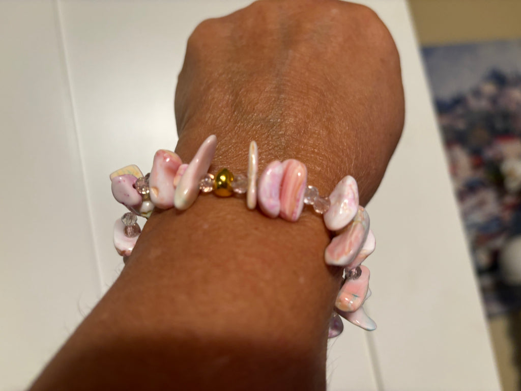 Pretty Pink Flamingo Earrings & Stretch Bracelet Set