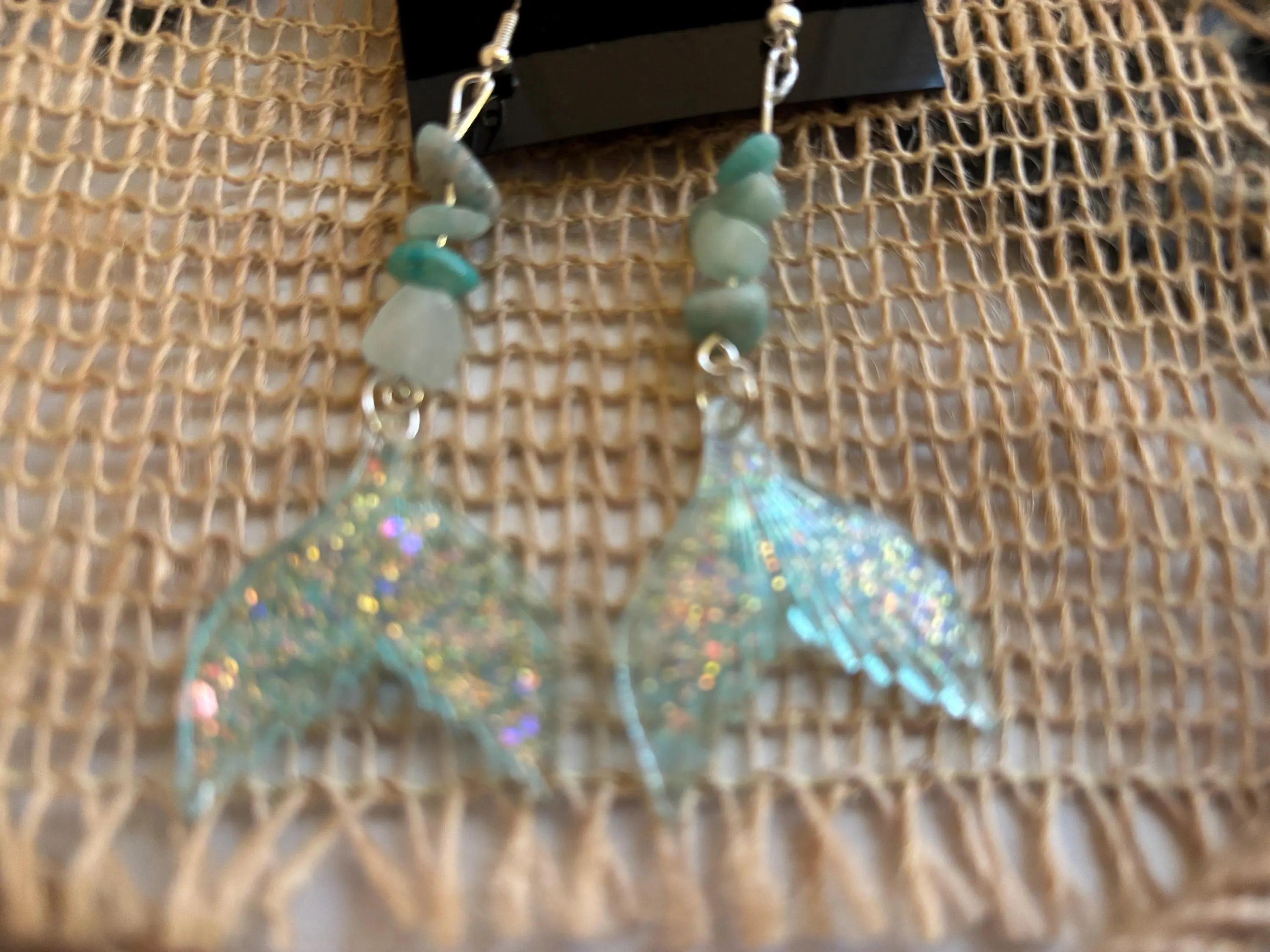 Pretty Mermaid Fin Tail Dangle earrings!