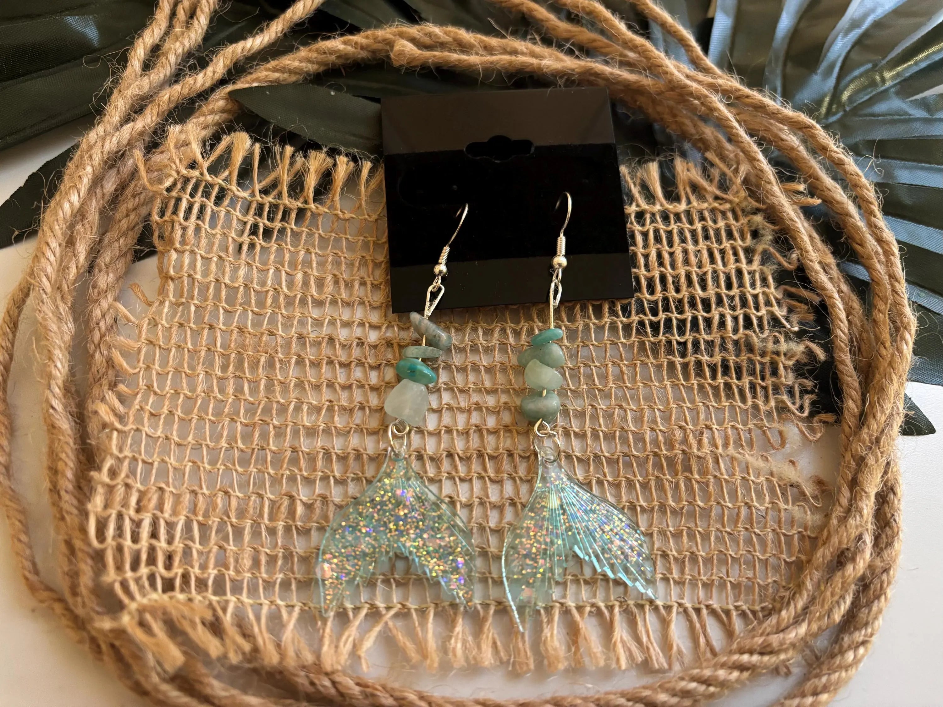 Pretty Mermaid Fin Tail Dangle earrings!